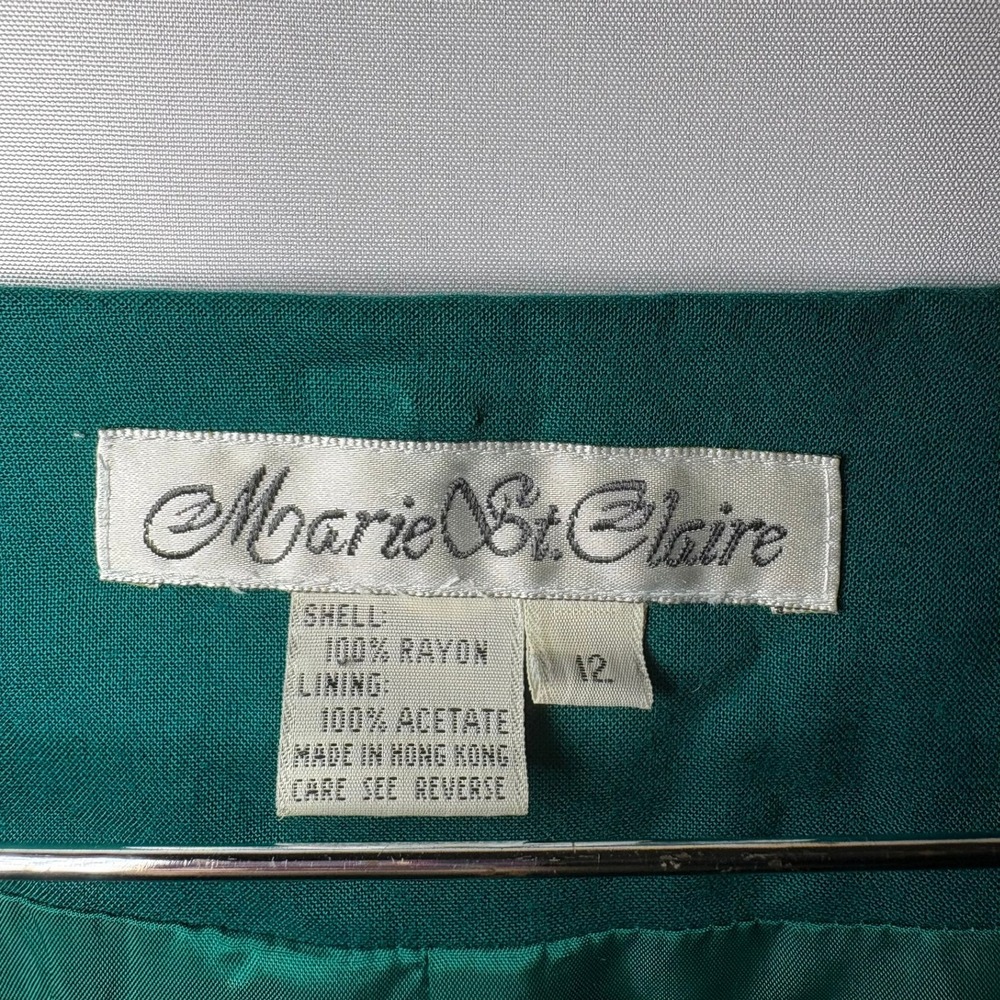 Vintage Marie St Claire Emerald Green Beaded Soutache Evening Jacket Womens 12 - Picture 6 of 10